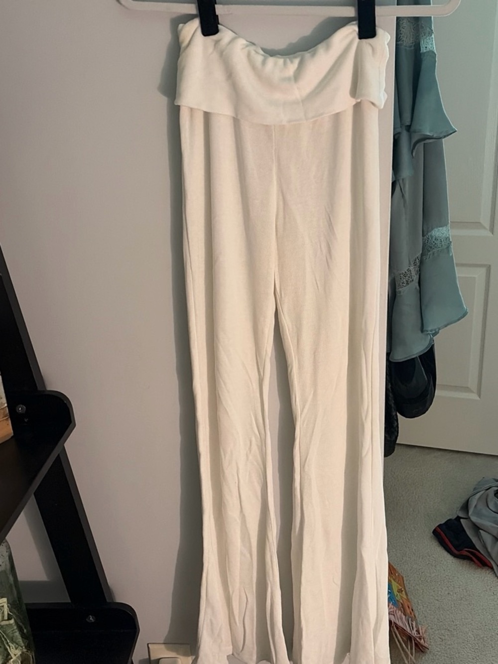 FP Movement by Free People Cream Fold-Over Wide-Leg Pants